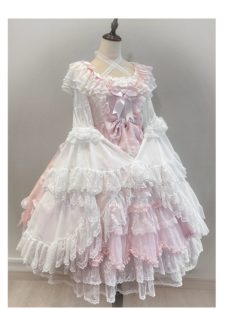 Linglong Porcelain - Classic Lolita Halter Neck Blouse, Detachable Shawl 44878:824664