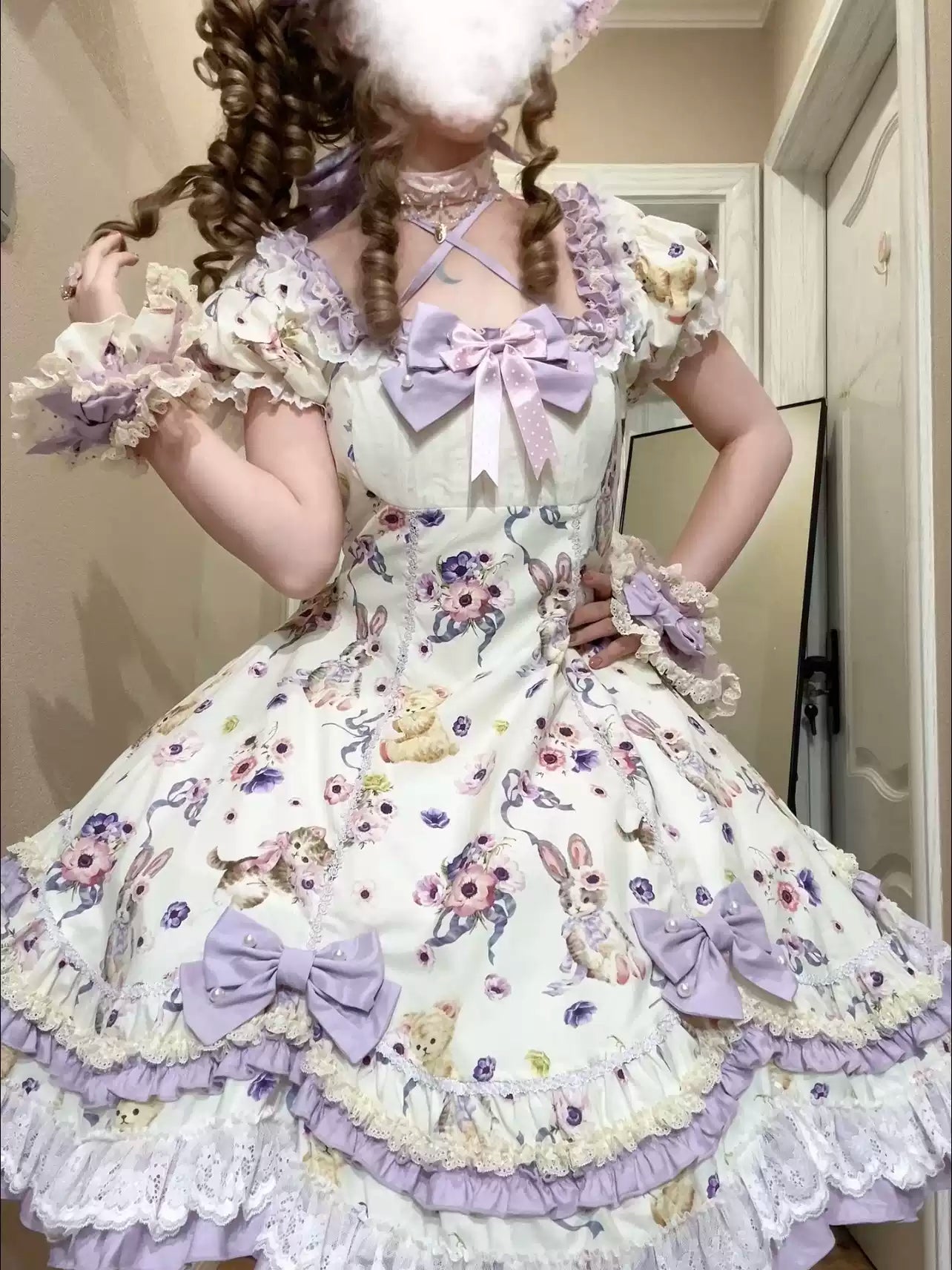 Be My Honey - Cotton Old School Lolita Panel Cut OP Dress, Halter Neckline 45713:860503