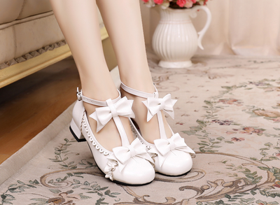 Sosic~Mengjiang Kiri~Sweet Lolita Gorgeous Leather Shoes white 33 