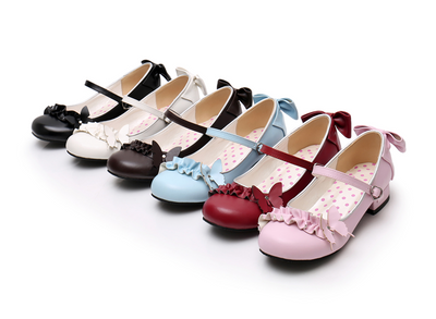 Sosic~Stand Still and Don't Fly~Daily Sweet Lolita Round Toe Handmade Shoes   