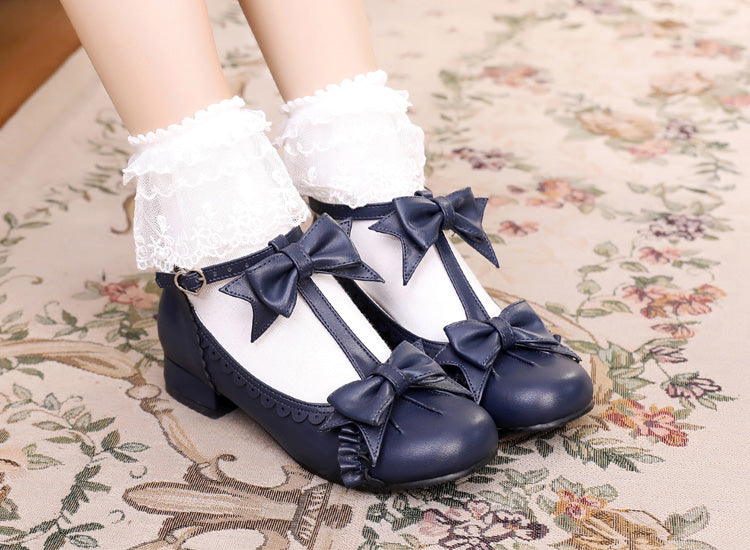 Sosic~Mengjiang Kiri~Sweet Lolita Gorgeous Leather Shoes cyan 33 