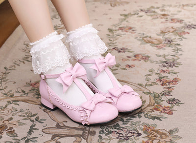 Sosic~Mengjiang Kiri~Sweet Lolita Gorgeous Leather Shoes pink 33 