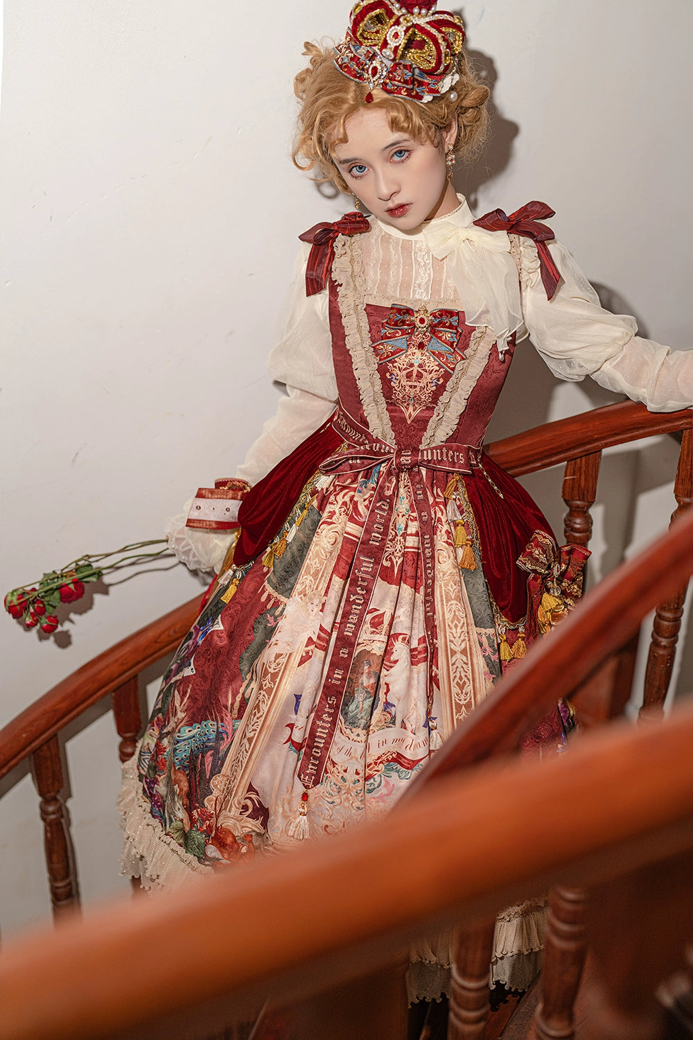 Miss Point~Kaleidoscope~Retro Lolita Dress Oil Painting Print JSK Dress Customized 35394:488314