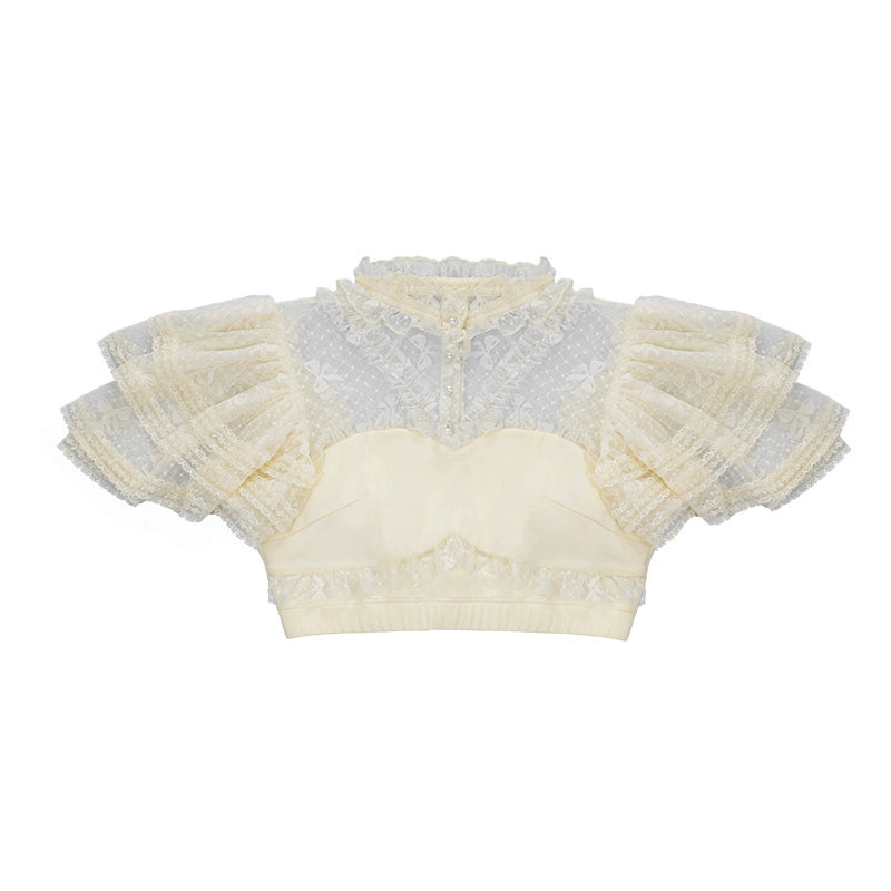 With PUJI - Letter and Poetry Sunflower Matters - Country Lolita JSK Embroidered Printed Lolita Dress S Only Beige Innerwear