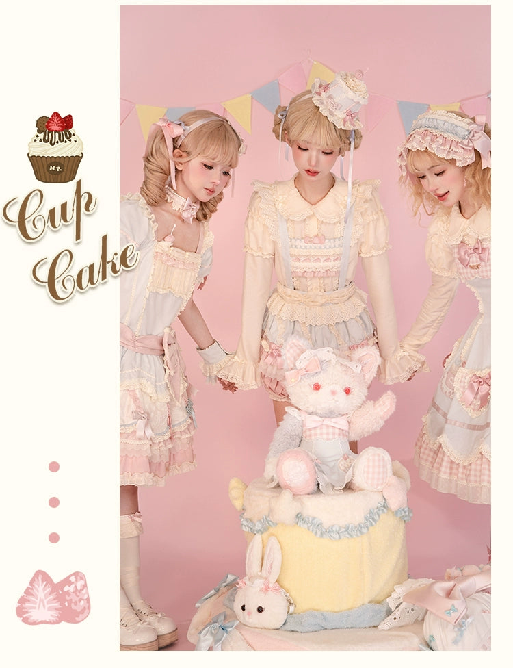 Mademoiselle Pearl~Cup Cake~Sweet Lolita OP Dress Kawaii Lolita JSK SK   