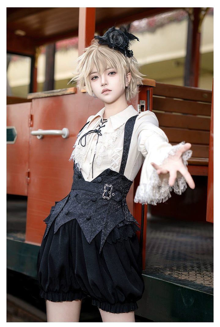 With PUJI~Hunter of Gold~Ouji Lolita Shorts/Pants Outfit Twins Set