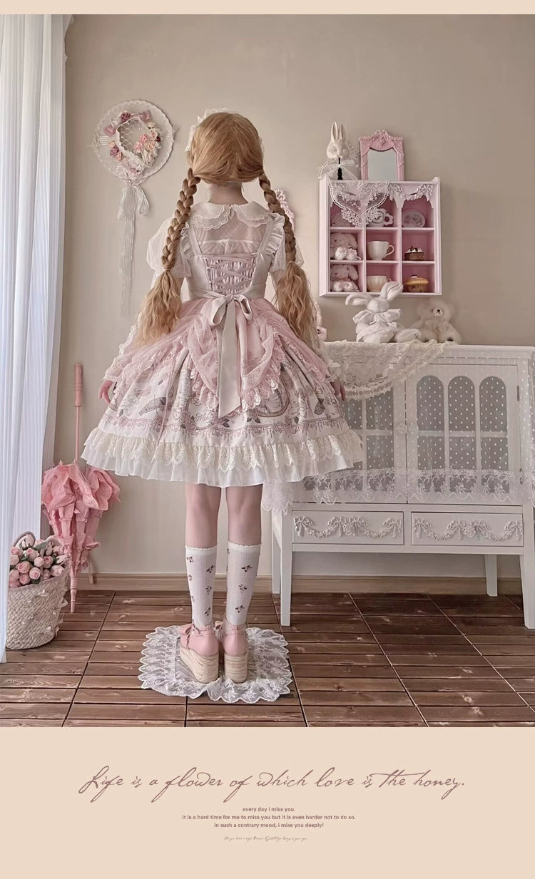 Sweet Date~Wedding Lolita Dress Bridal Elegant Retro JSK Daily Lolita Shirt   