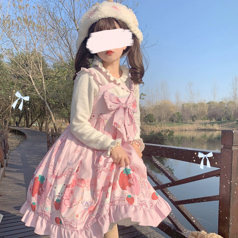 (BFM)Sniper Girl~Little Cute Bear~Kawaii Lolita JSK Dress Summer Jumper Skirt S Pink 
