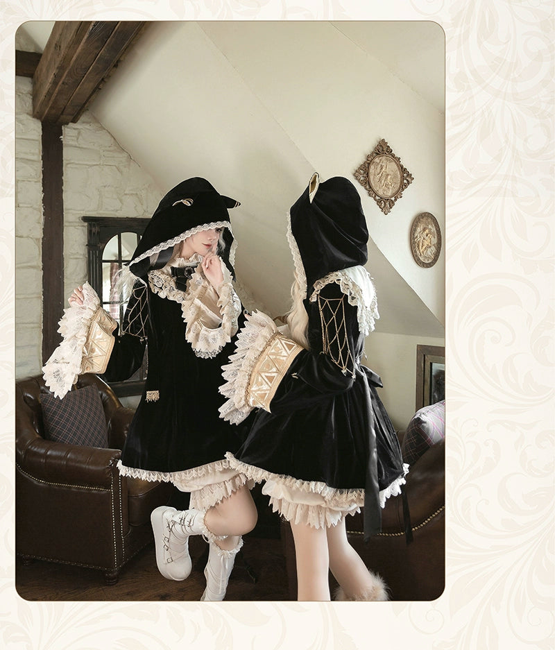 LizBird~Reincarnated Clock~Vintage Lolita OP Dress Set Lolita Bloomers   