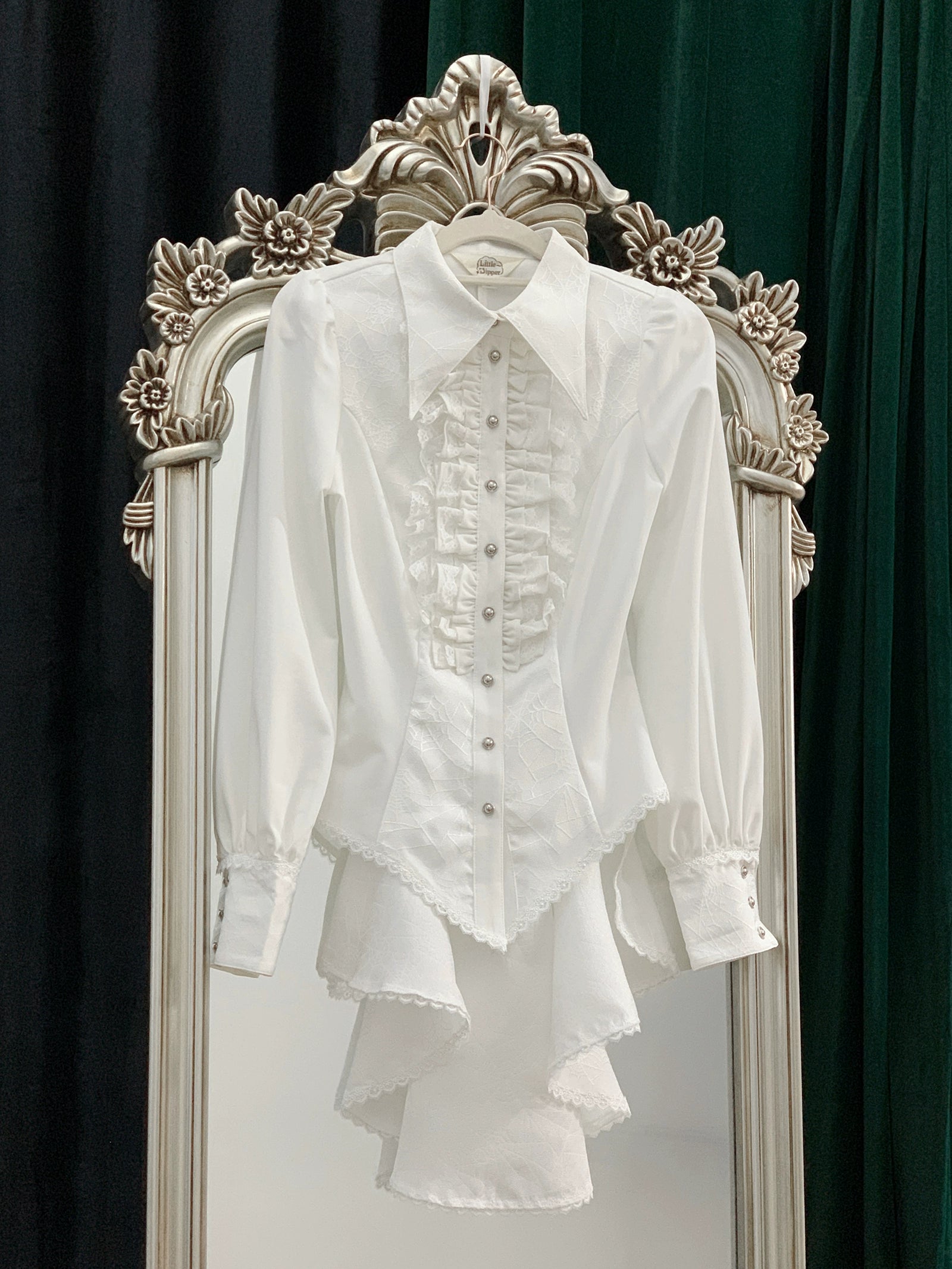 Little Dipper - Cold Rice - Ouji Lolita Shirt With Spiderweb Pattern in Several Versions 42876:756283