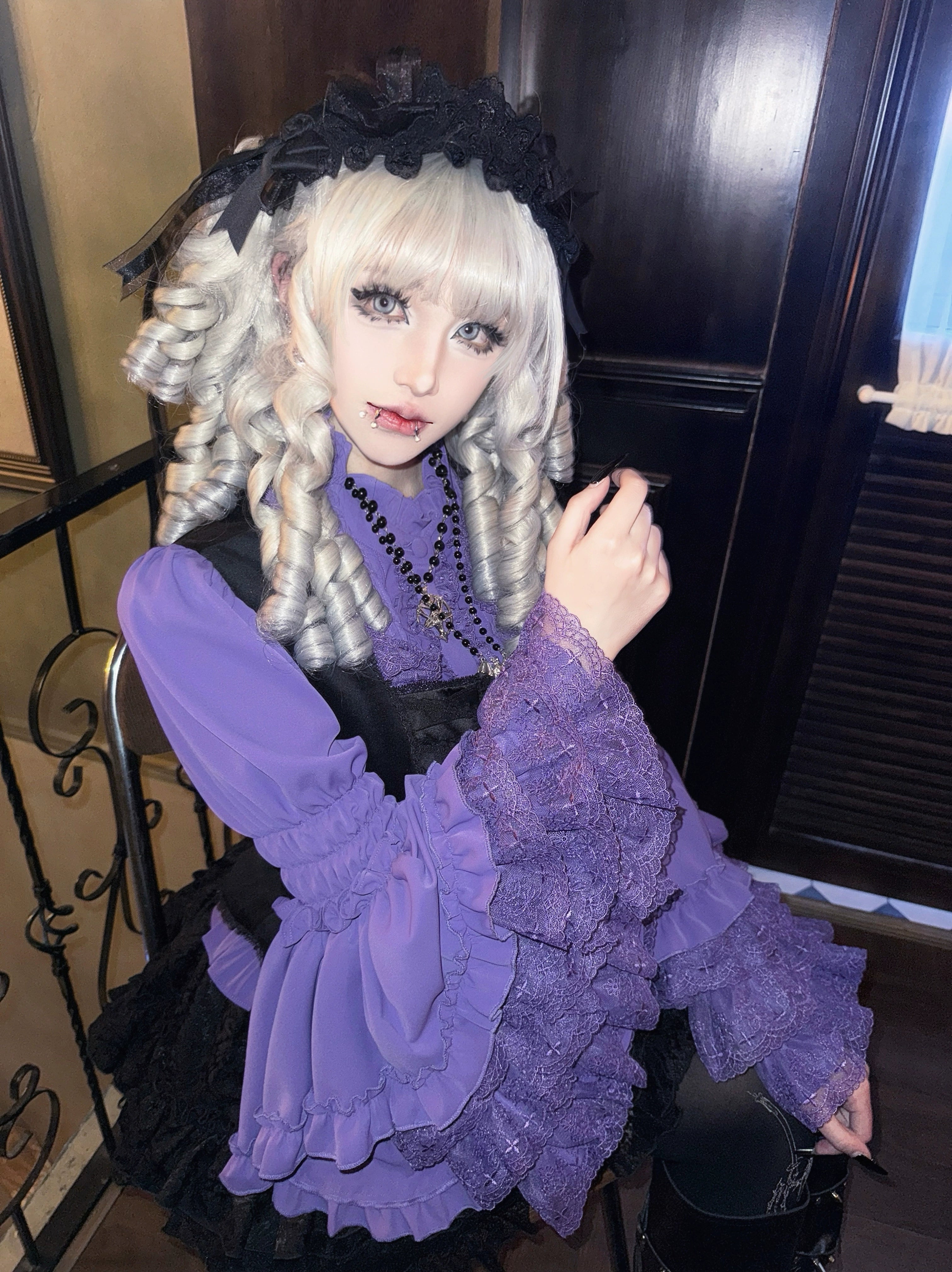 Gothic Angel Blouse White×Blue Gothic Angel Blouse White×Blue 長袖