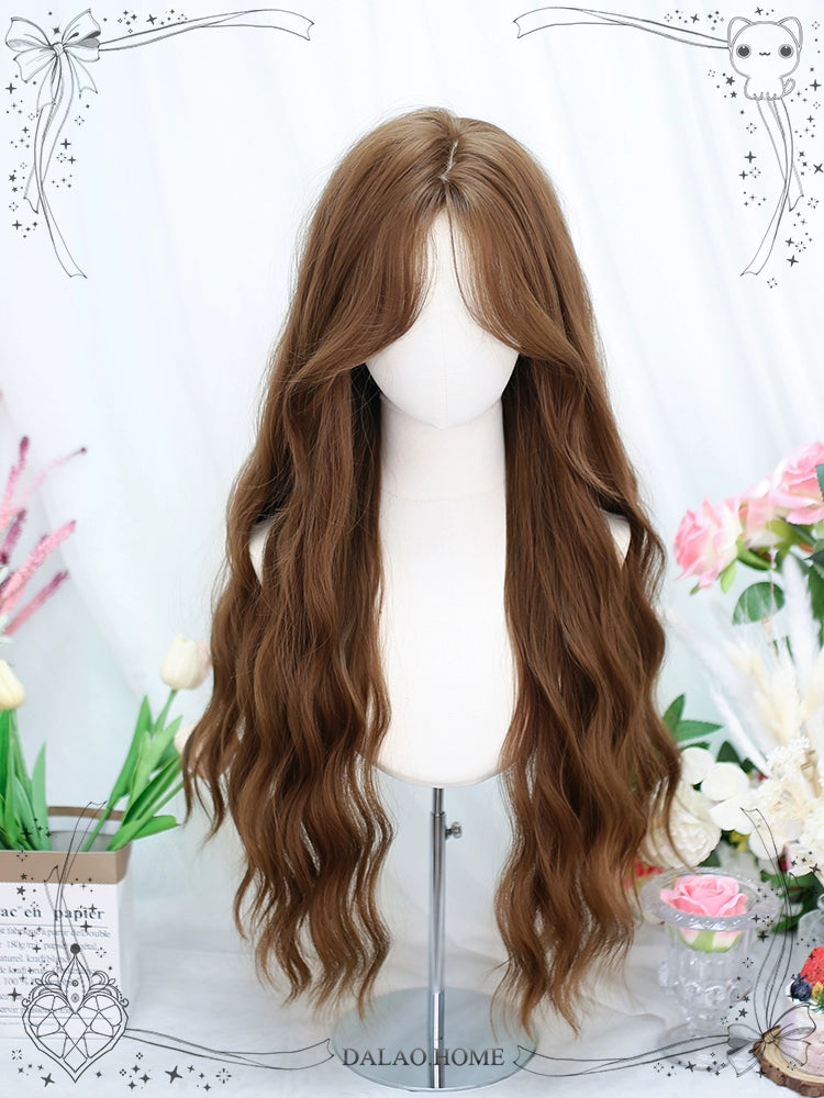 Dalao~Lolita Wig Long Curly Hair With Water Waves French Bangs   
