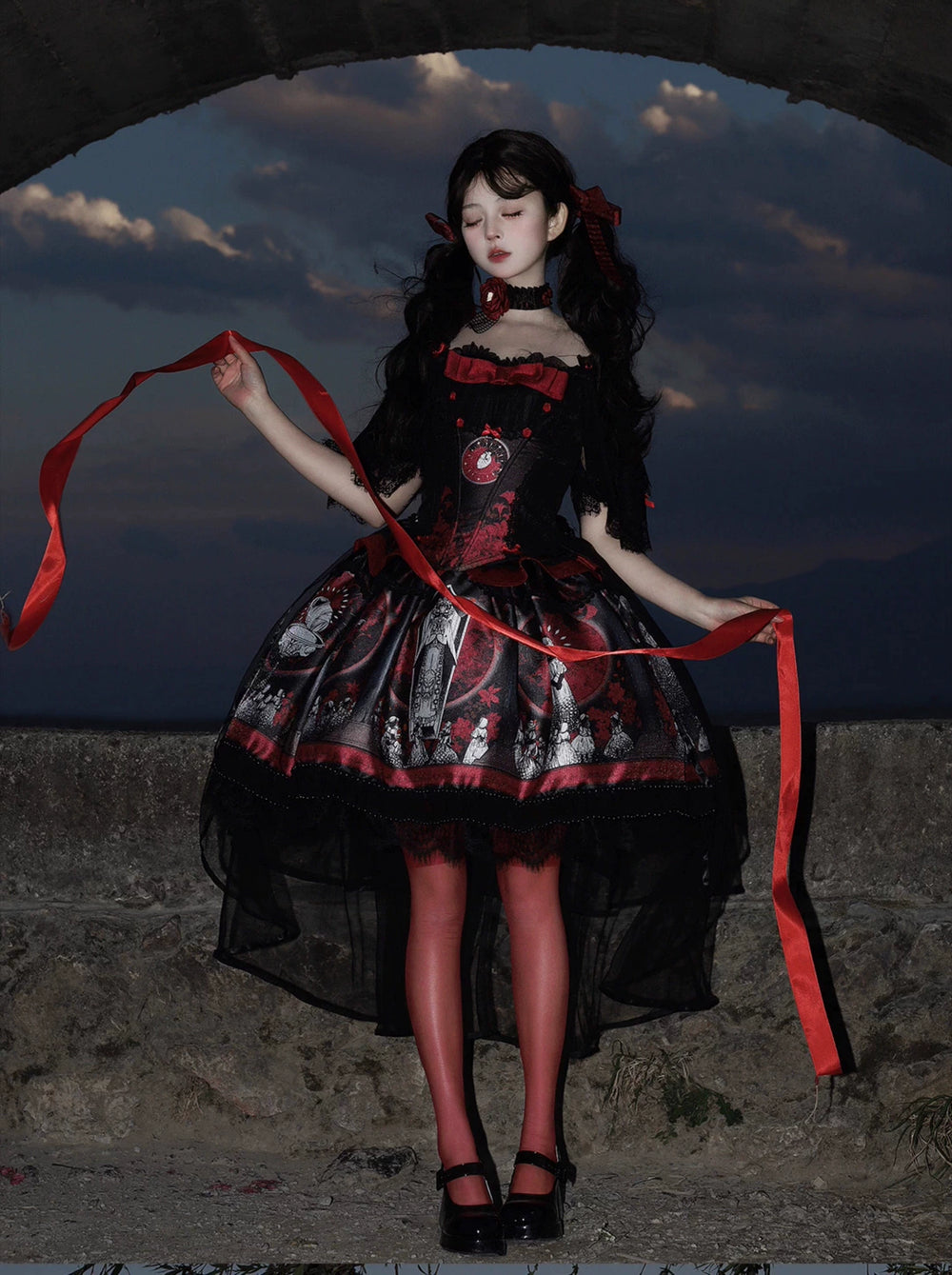 Caged Bird Hotel~Eclipsed Moon Gallery~Plus Size Halloween Gothic Lolita Skirt & Bodice Set
