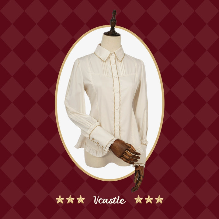 Vcastle~Circus~IP Collab Sweet Lolita Suit and Shirt S size apricot blouse