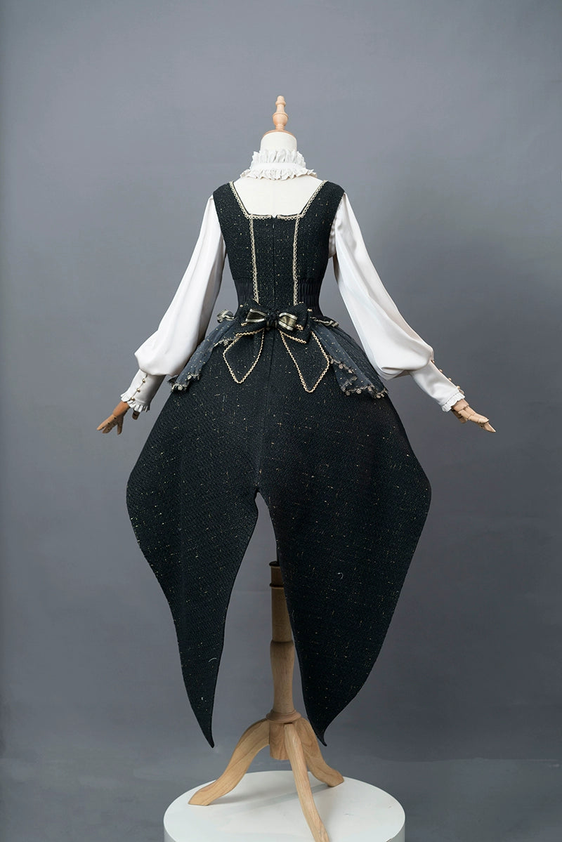 Fantasy Wind~Thorn Rose~Embroidered Nun Lolita Lantern JSK Dress   