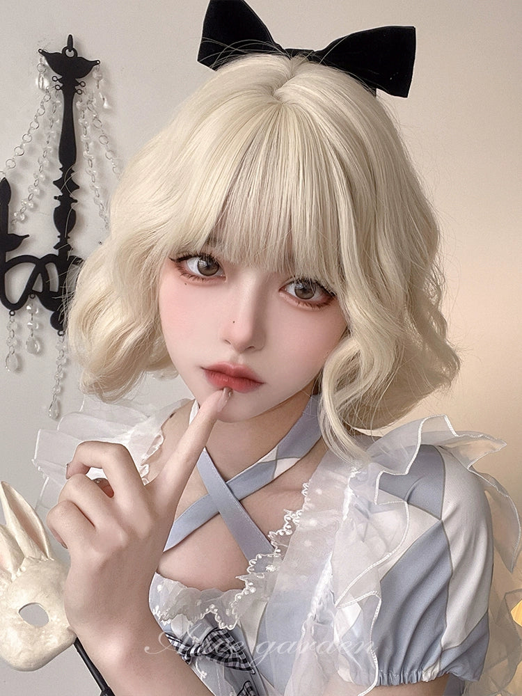 thumbnail image 2 of Light Blue Wavy Long Curly Women Lady Cosplay Party Anime Hair Wig Wigs +Wig Cap 2 of 13