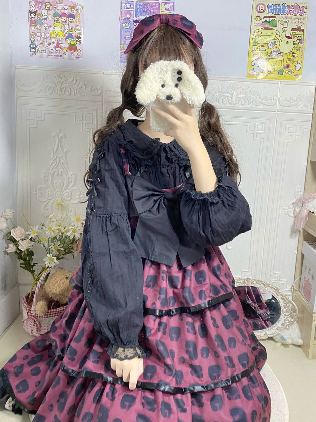 DMFS Lolita~Sweet Lolita Shirt Doll Collar Blouse High-waisted   