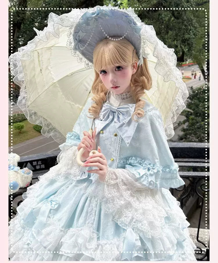 Star Porcelain Doll - Sweet Lolita JSK Dress Set, Tiered Ruffle Hem 46093:874773