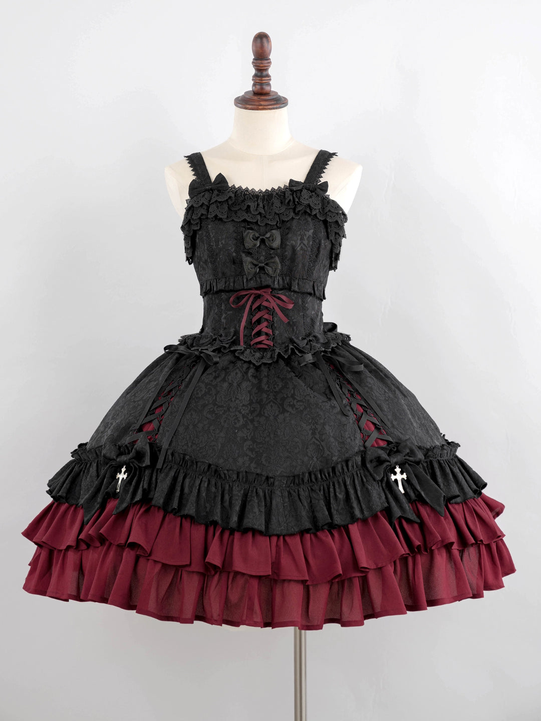 (BFM)Luna Planetarium~Evil Fang~Gothic Lolita JSK Suit Ouji Lolita Shorts Suit S Red JSK 