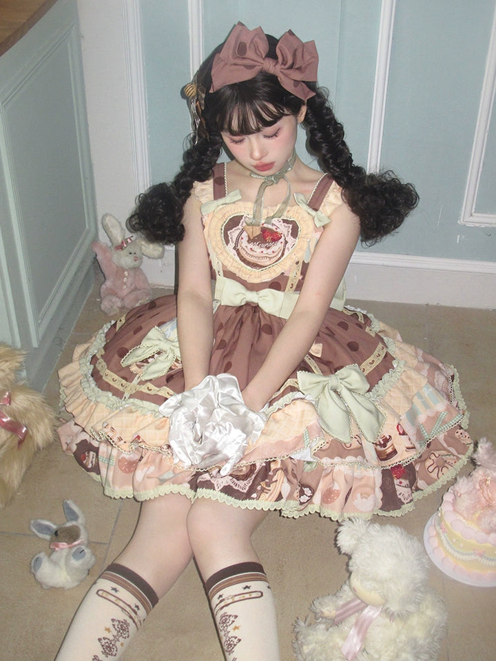 Mewroco~Cream Sugar~Sweet Lolita Flounce Hemline JSK   