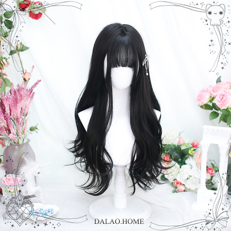 Dalao~Daily Lolita Wig Long Curly Various Styles Ins KOL Wig 1262 Natural Black  