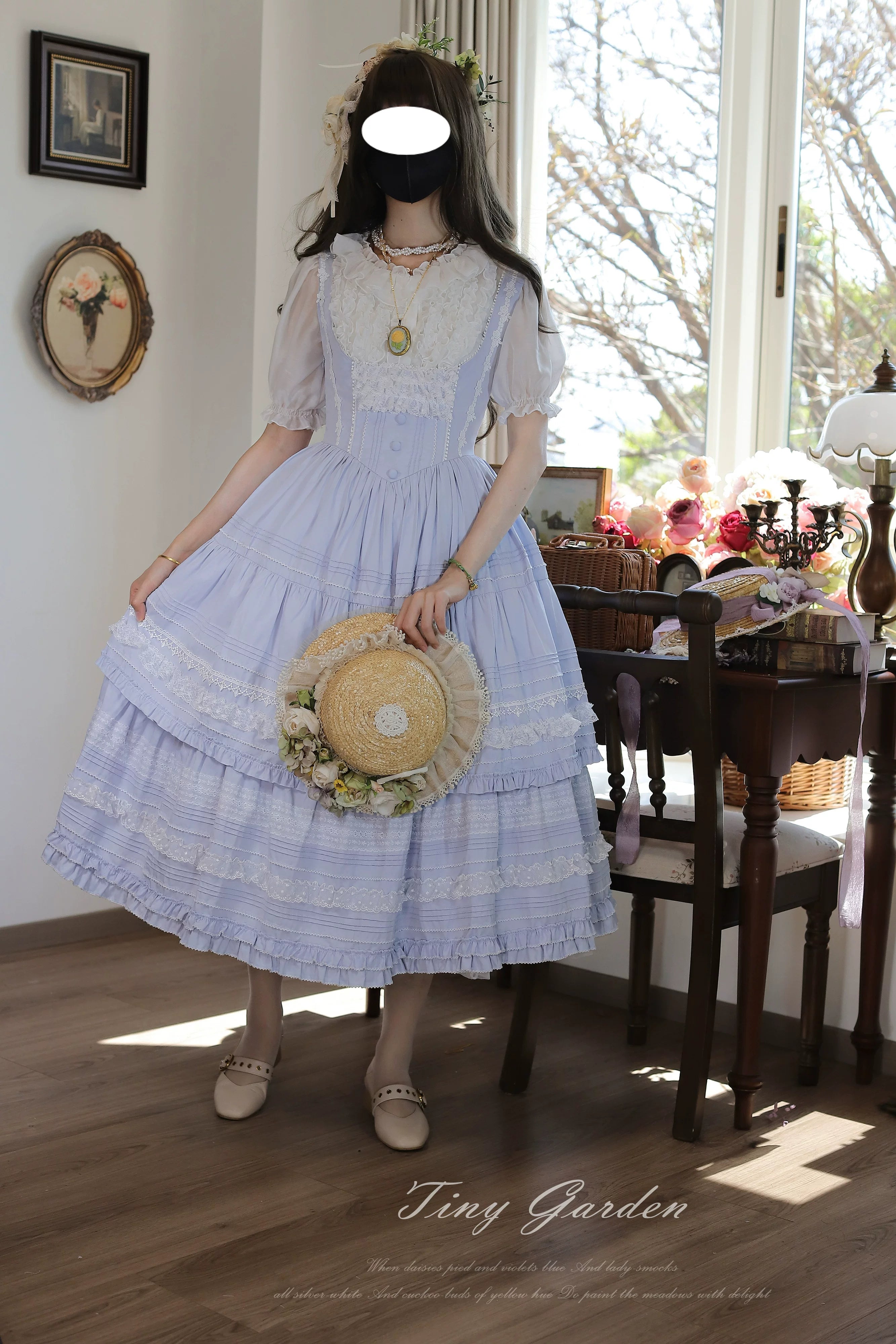 Marguerite Daisy - Classic Lolita Bust-supporting JSK Dress, Layered Lace