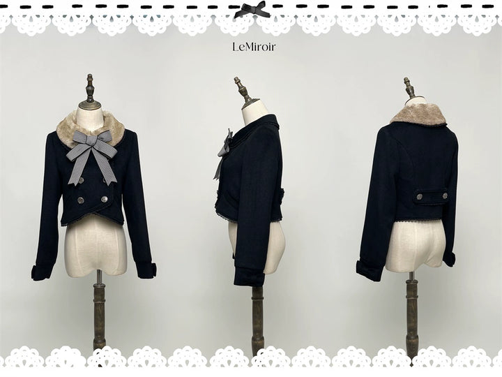 LeMiroir~Winter Solstice Coat~Sweet Lolita Woolen Coat Embroidery Skirt Short Outwear (L M S XL) 40360:657074