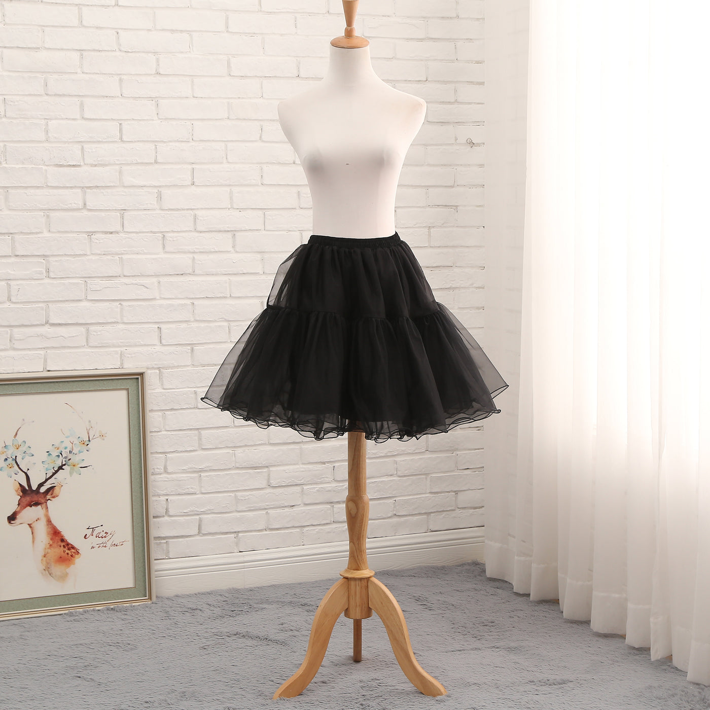 Manyiluo~Daily Lolita Boneless Short Skirt Pannier Cosplay black  