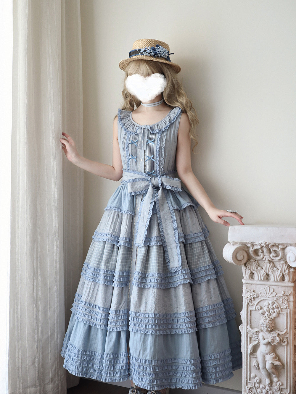 Miss Point~Garden Sunflower~Country Lolita JSK Five-Tiered Open Front Dress 42509:742490