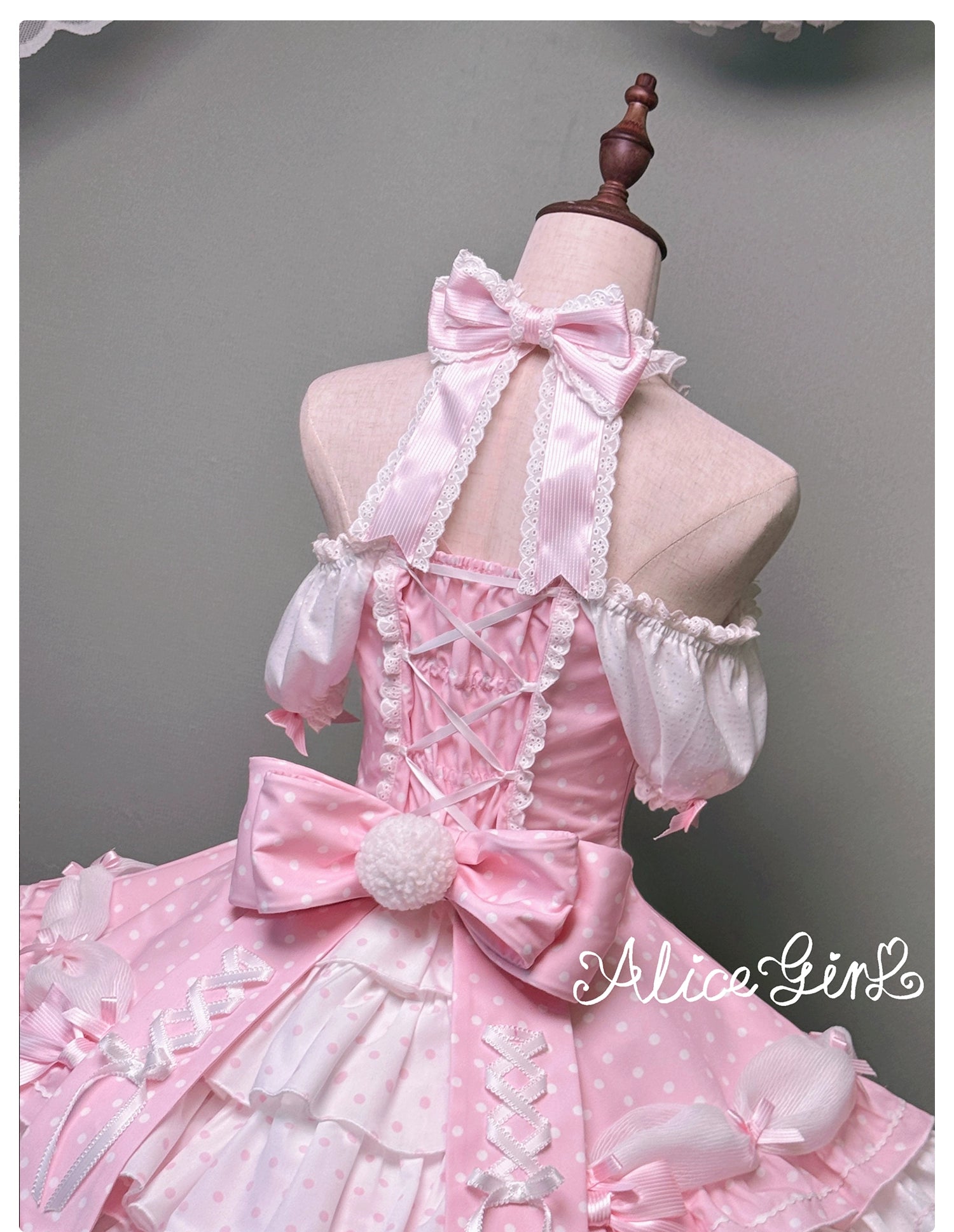 Alice Girl - Old School Polka Dots - Halter Neck Sweet Lolita OP Dress 43701:783548