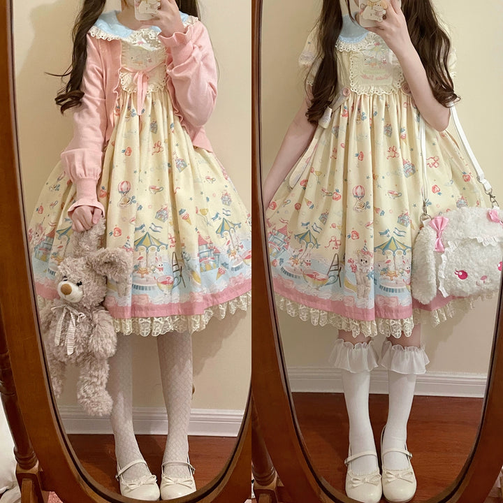 (BFM)Cutie Volta~Sweet Celebration~Sweet Lolita OP Dress Bunny Bear JSK Salopette