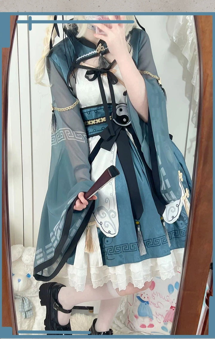 OCELOT~Qi Lolita JSK Suit Chinese Taoism Lolita Dress Set 40644:671776