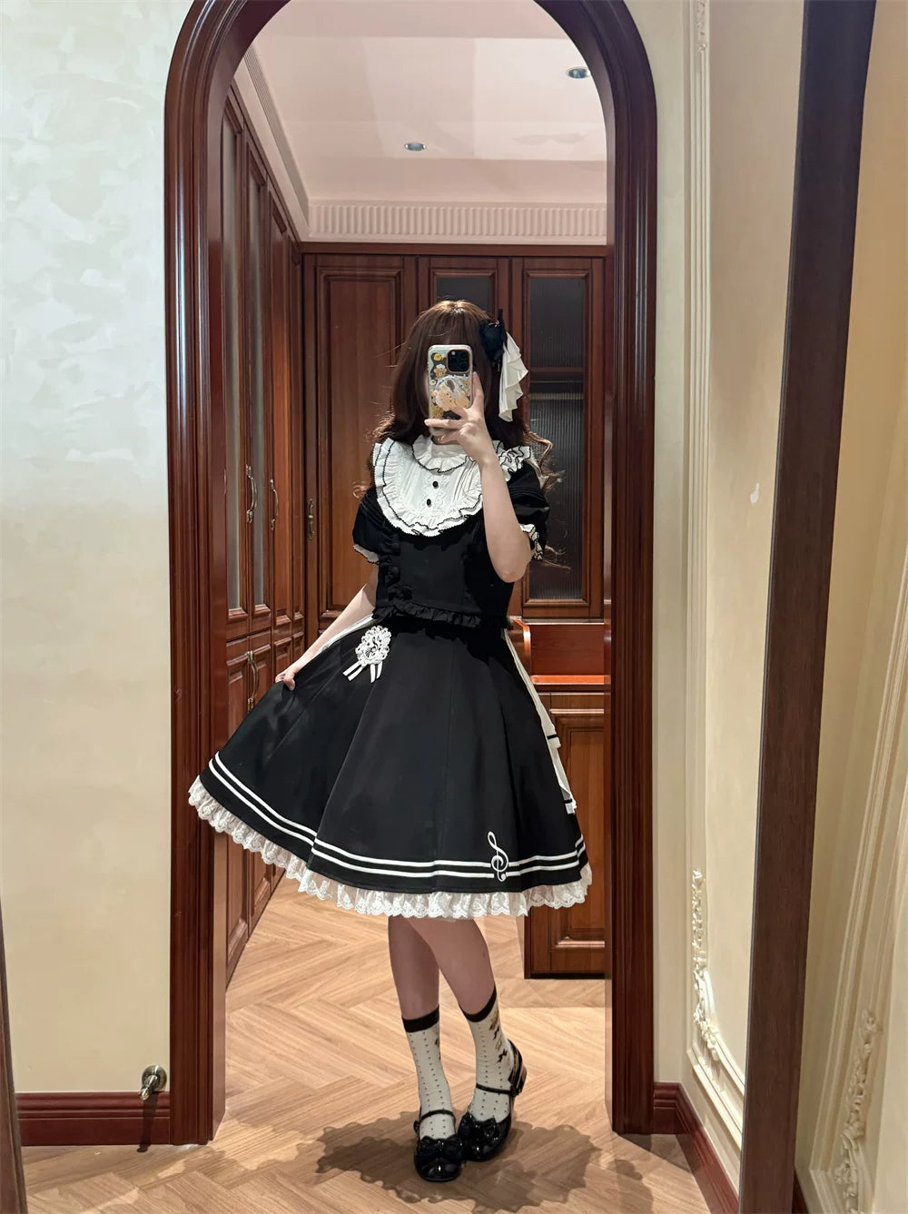 Silent Melody - Ouji Lolita Chiffon Blouse or Musical Note Embroidered Skirt 45484:853500