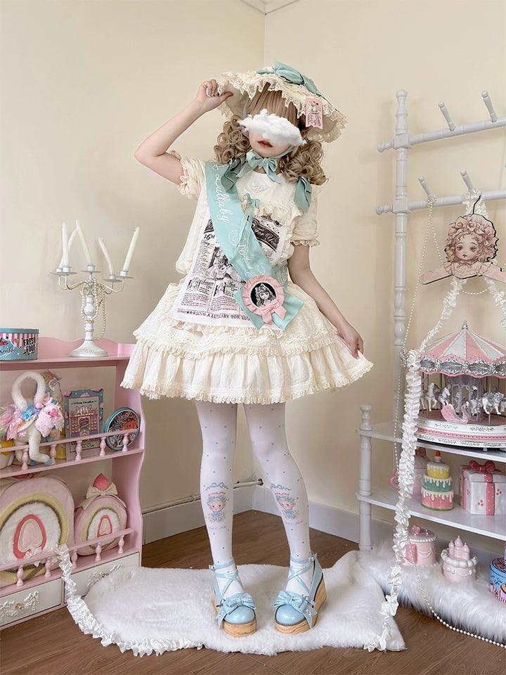 SeeYou~Sweet Cake~Sweet Lolita Platform Shoes Wood Grain 39896:641998