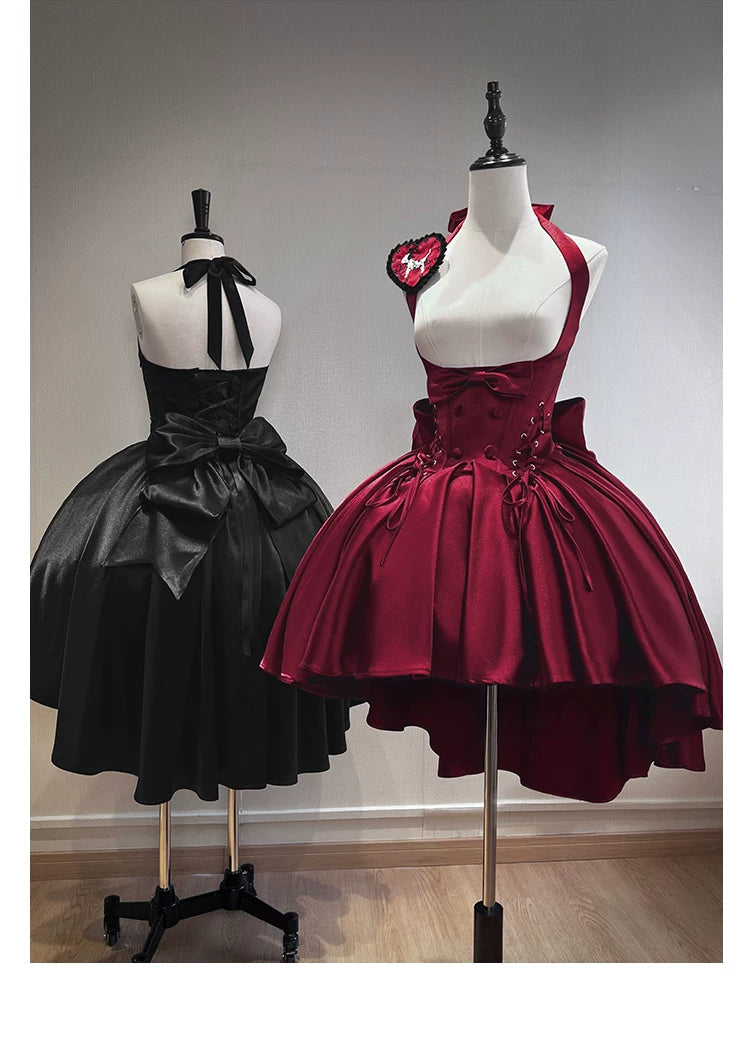 Dalmatian - Gothic Lolita Bust-supporting JSK Dress, High-low Hem 45605:855126