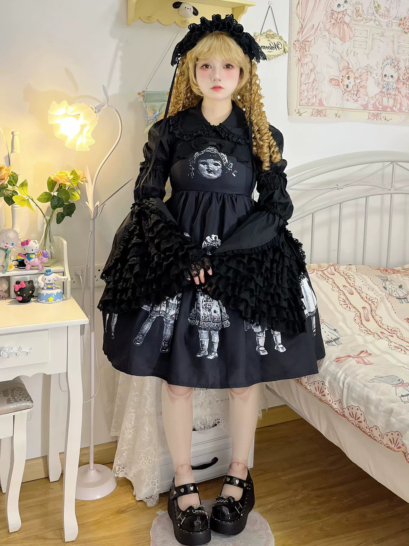 Sweet Lolita Cotton Shirt, Detachable Hime Sleeves