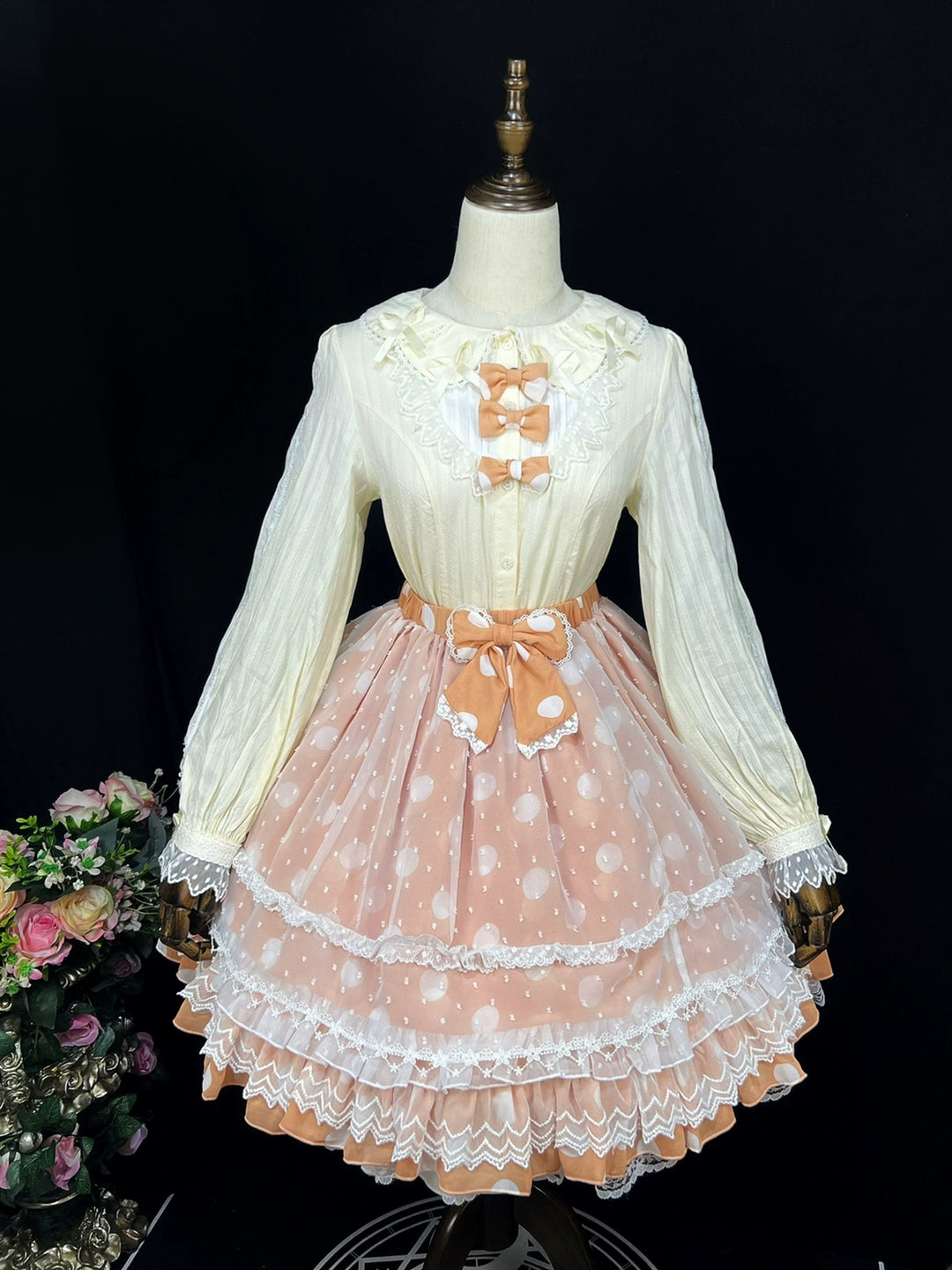 DMFS Lolita~Sweet Lolita Long Sleeve Shirt with Doll Collar   