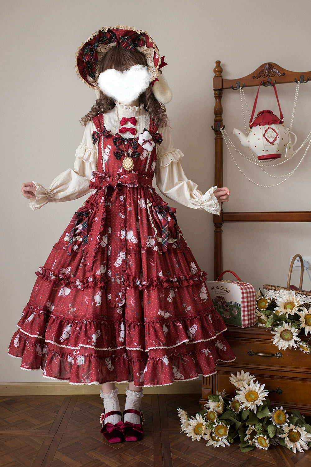 Miss Point~Forest Berry Bunny~Sweet Lolita JSK Elegant Bunny Print Dress