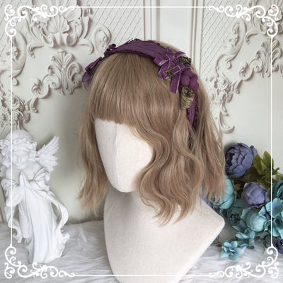 (Buyforme)Chestnut Lolita~Louvre Vineyard Accessory Hairband Retro Lolita KC A style headband grape cloth bag style  