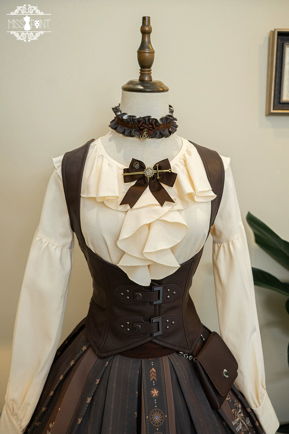 (BFM)Miss Point~Demon Hunter's Diary~Gothic Lolita PU Leather Vest 33588:429856
