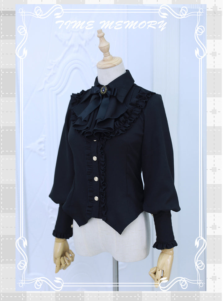 (Buyforme)Time Memory~ Elegant Lolita Slim Fit Mutton Sleeve Blouse   