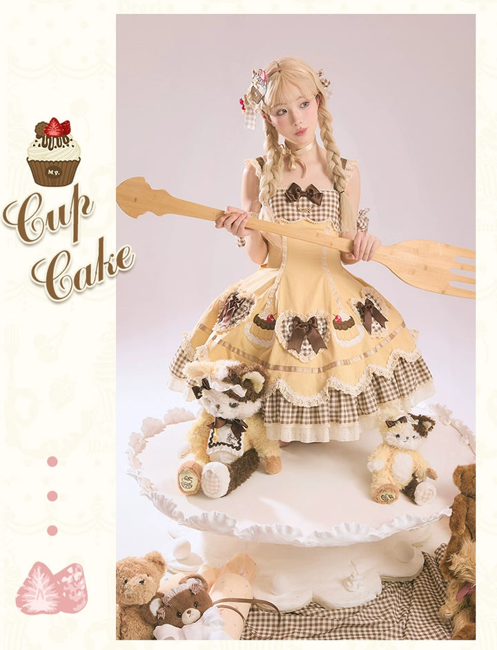 Mademoiselle Pearl~Cup Cake~Sweet Lolita OP Dress Kawaii Lolita JSK SK   