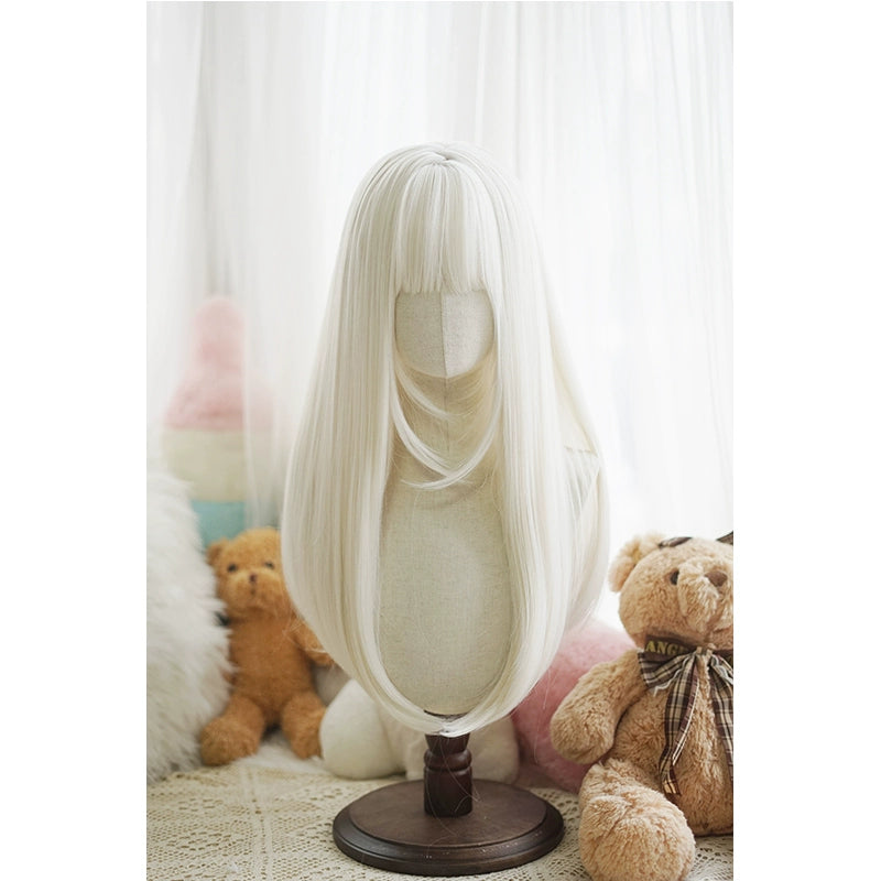 Imperial Tea - Daily Lolita Wig Long Straight Wigs Pearl white