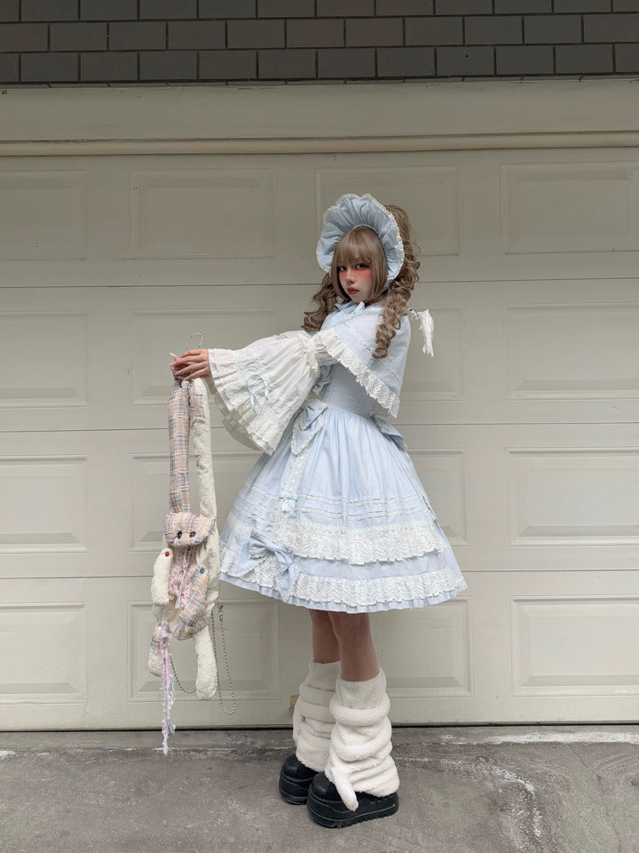 AerialCat~Layered Puffy~Old School Lolita JSK Cotton Vintage Cake Dress