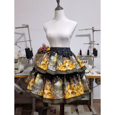 Little Bird~Daily Lolita SK Dress Lolita skirt high Waist SK S B version regular waist 2 sections skirt 