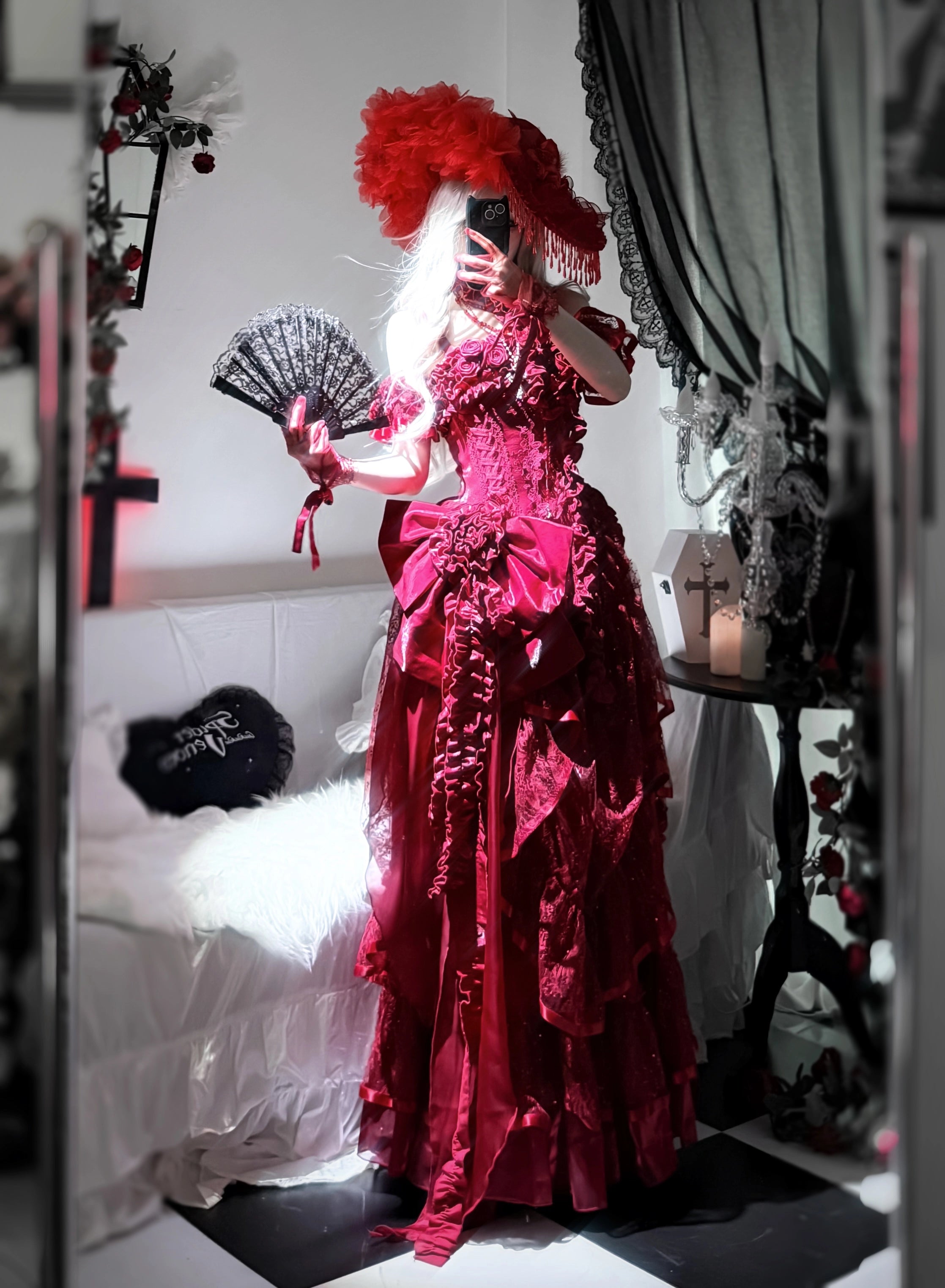 Silent Manor - Red Gorgeous Bridal Wedding Lolita JSK Dress 43388:774957
