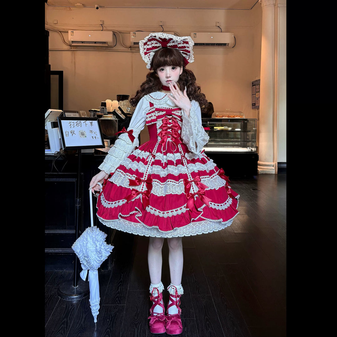 Cocoa Sweetheart~Victoria~Old School Lolita Dress Sweet Doll Lolita JSK Suit