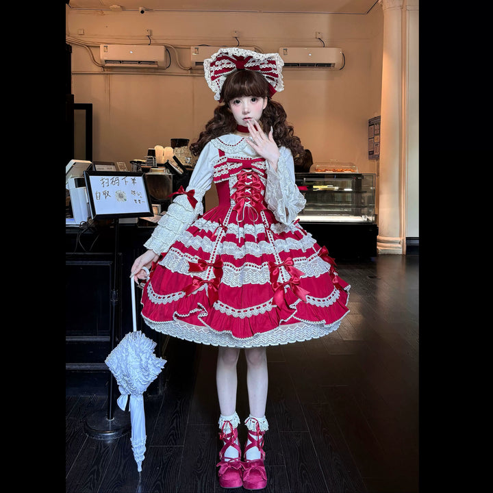 Cocoa Sweetheart~Victoria~Old School Lolita Dress Sweet Doll Lolita JSK Suit