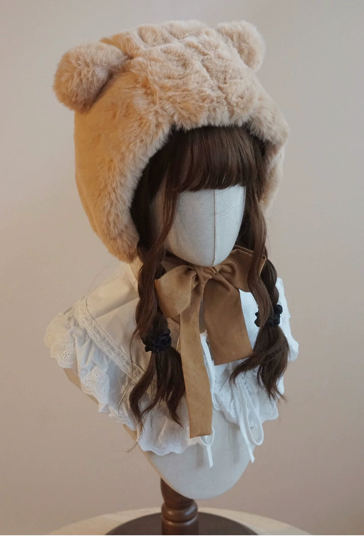 (BFM)Besozealous~Winter Lolita Hat Bear Ears Hooded Hat   