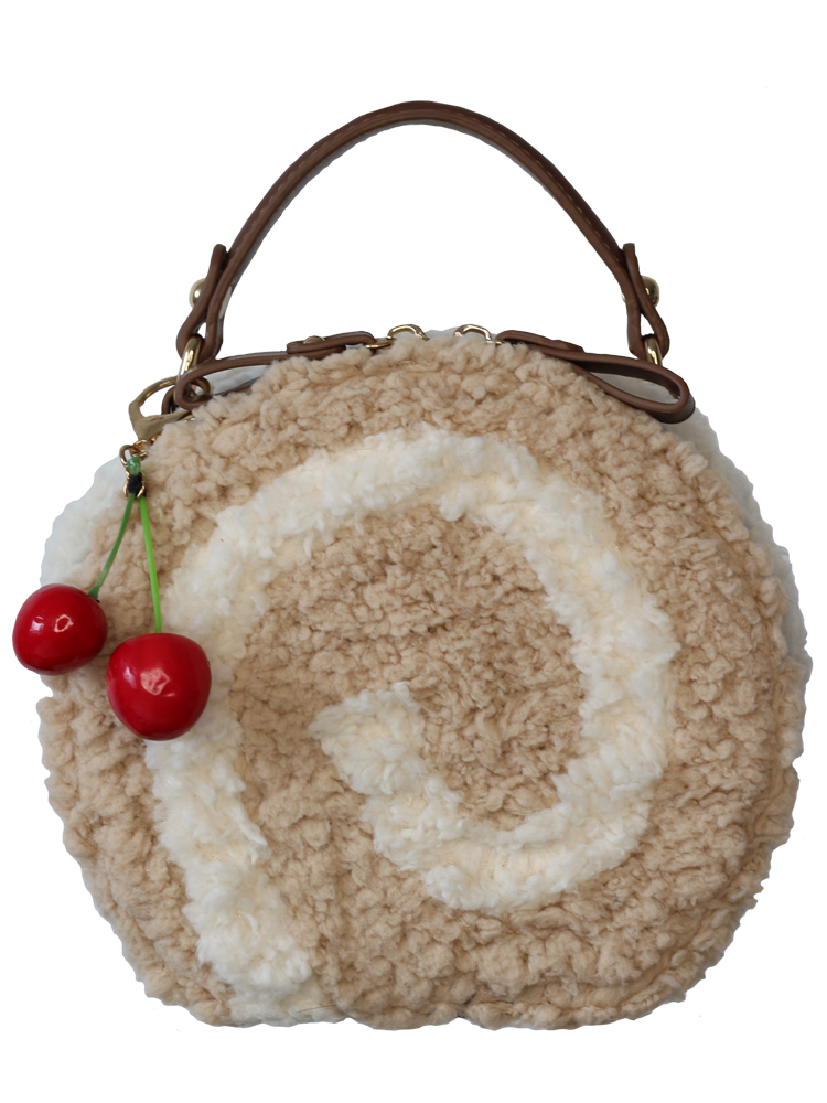 LovelyLota - Little Swiss Roll - Cute Plush Lolita Bag, Adjustable Crossbody Strap